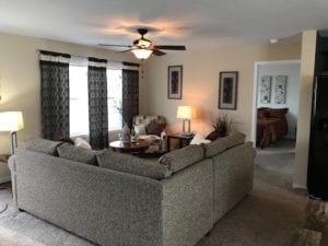living room by TimberLake Homes