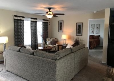 living room by TimberLake Homes